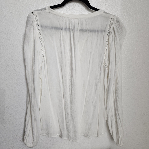 Gap Peasant Top Women's Size Large Crochet Lace - Picture 3 of 11